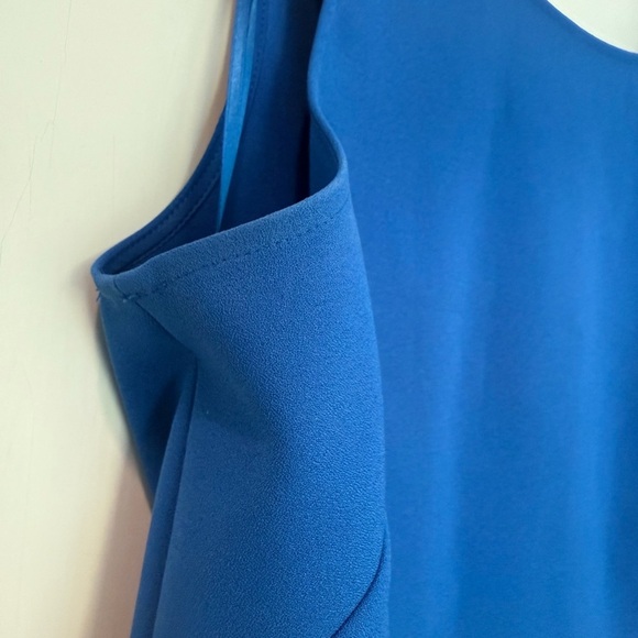 J. Crew Vibrant Blue Scalloped V-Back Jewel Neck Dress Size 12 - Picture 3 of 7